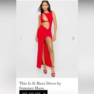 Red beach bunny dress. This Is It Maxi Dress by Summer Haus